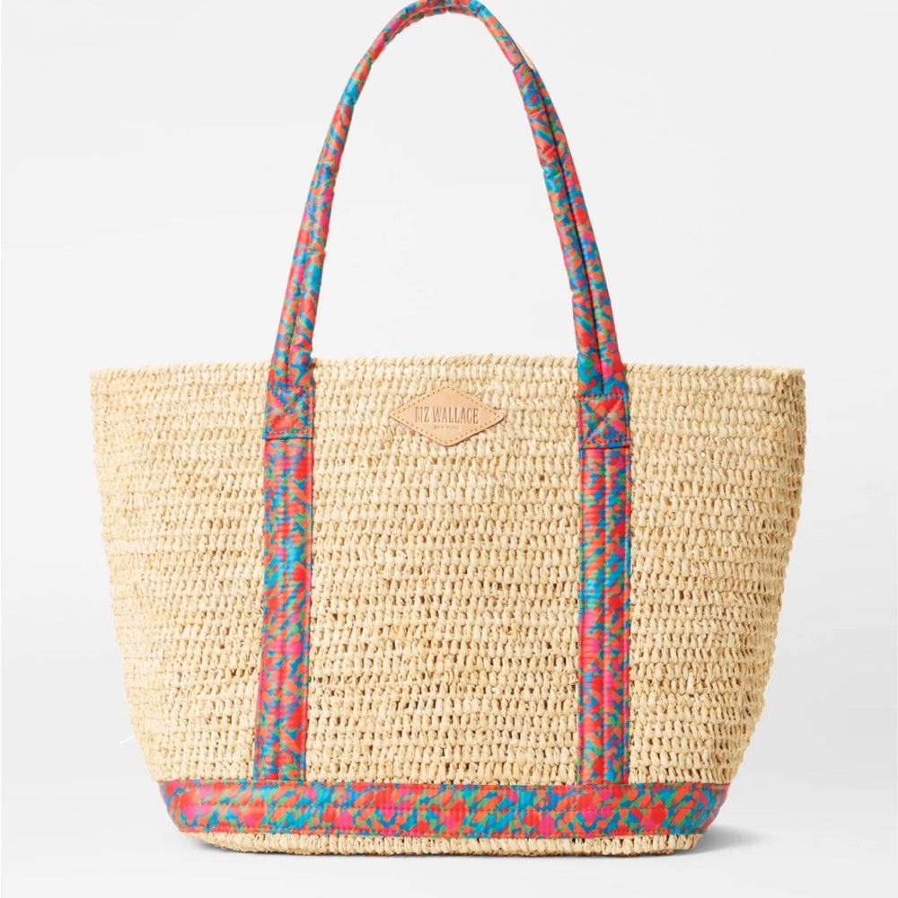 NWT Med MZ Wallace Rafia/Poppy tote